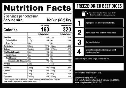 Ready Hour Freeze-Dried Beef Dices