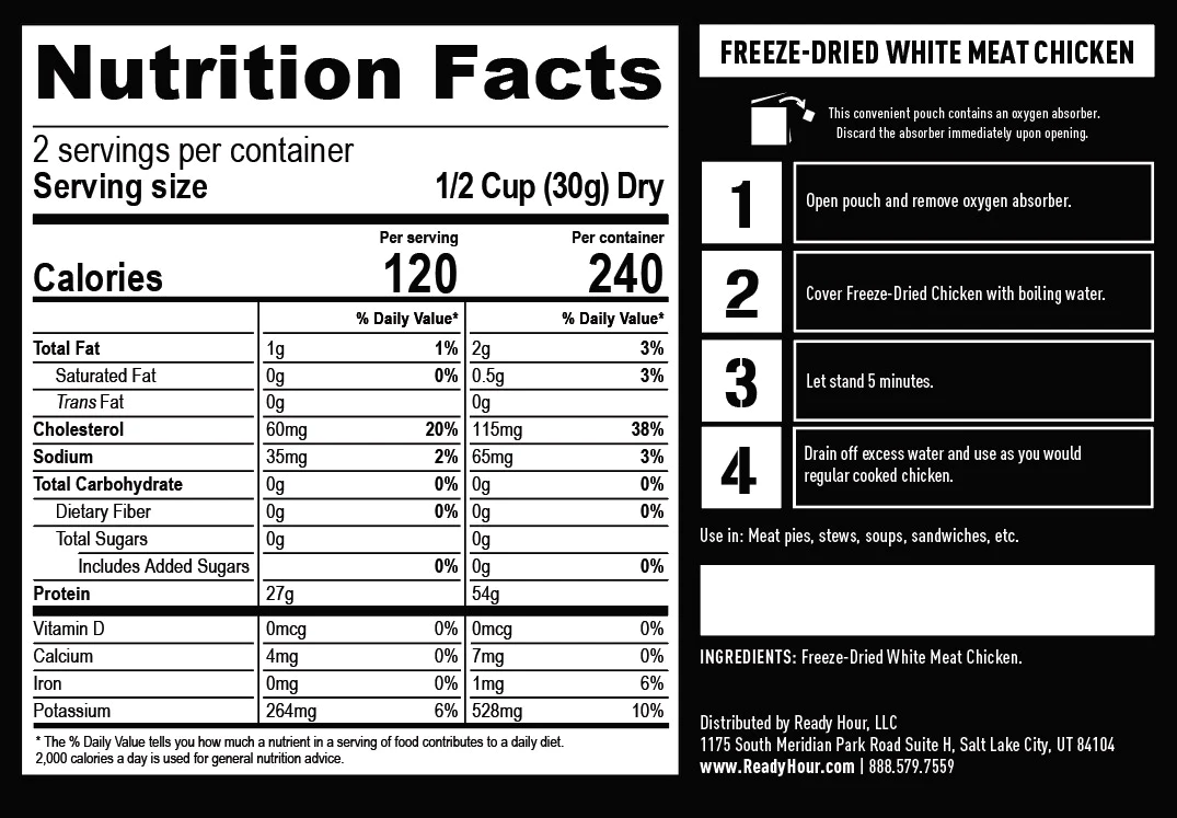 Ready Hour Freeze-Dried White Meat Chicken